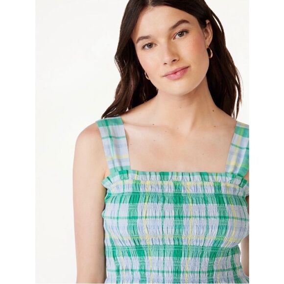 Women's Cotton Pullover Smocked Tank Top Shirt Size M - Picture 7 of 8